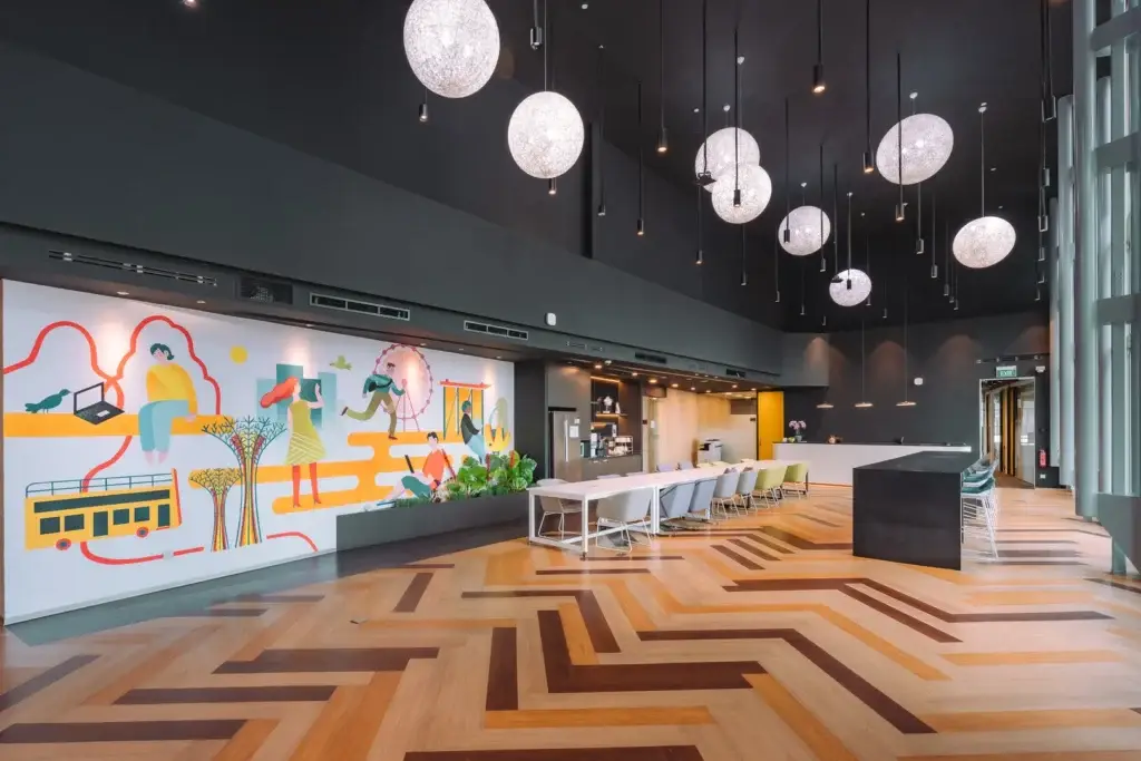 Centennial Business Suites – Bugis Junction Towers Penthouse – Double-height penthouse lounge and communal space at Centennial Business Suites Bugis Junction Towers