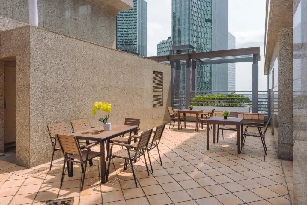 Centennial Business Suites – Bugis Junction Towers Penthouse – Outdoor rooftop terrace with skyline view at Centennial Business Suites Bugis Junction Towers Penthouse