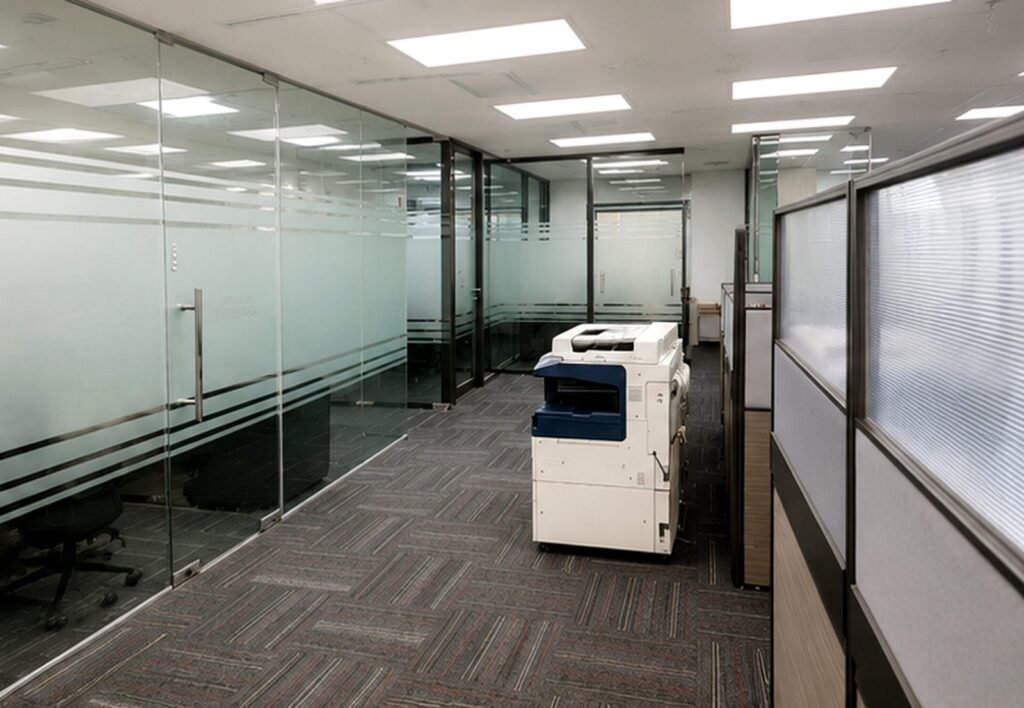 Suntec Tower 2 – 3,218 sq ft Fitted Office – 09_glass_work_area_with_copier