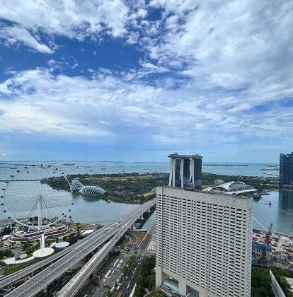 Millenia Tower Office for Rent | Grade A Singapore – Aerial view of Marina Bay Sands from Millenia Tower Singapore office
