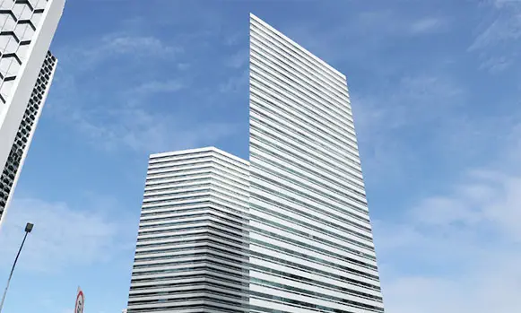 The Executive Centre – Serviced Offices at The Gateway West, Singapore – The Gateway West I.M. Pei crystalline twin towers exterior Singapore