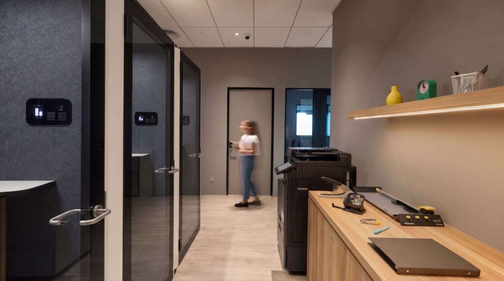 JustCo – Coworking Space at Menara Hap Seng 3, Kuala Lumpur – 08.Phone-booth-and-business-center-661-scaled-2