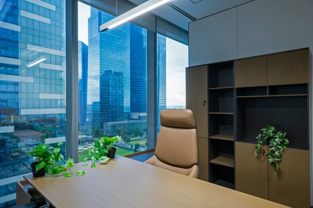 Asia Square Tower 2 – Director's office with city views at Asia Square Tower 2, Singapore