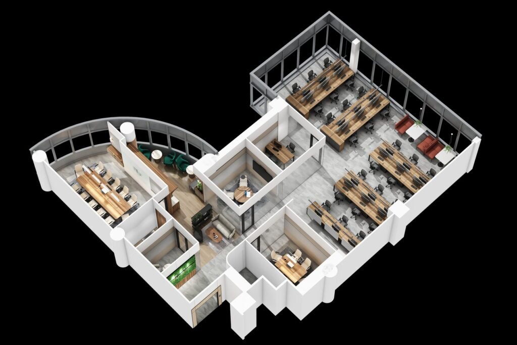 BNI Tower – 3D layout of BNI Tower unit #07-03 (2,965 sq ft), 30 Raffles Place, Singapore