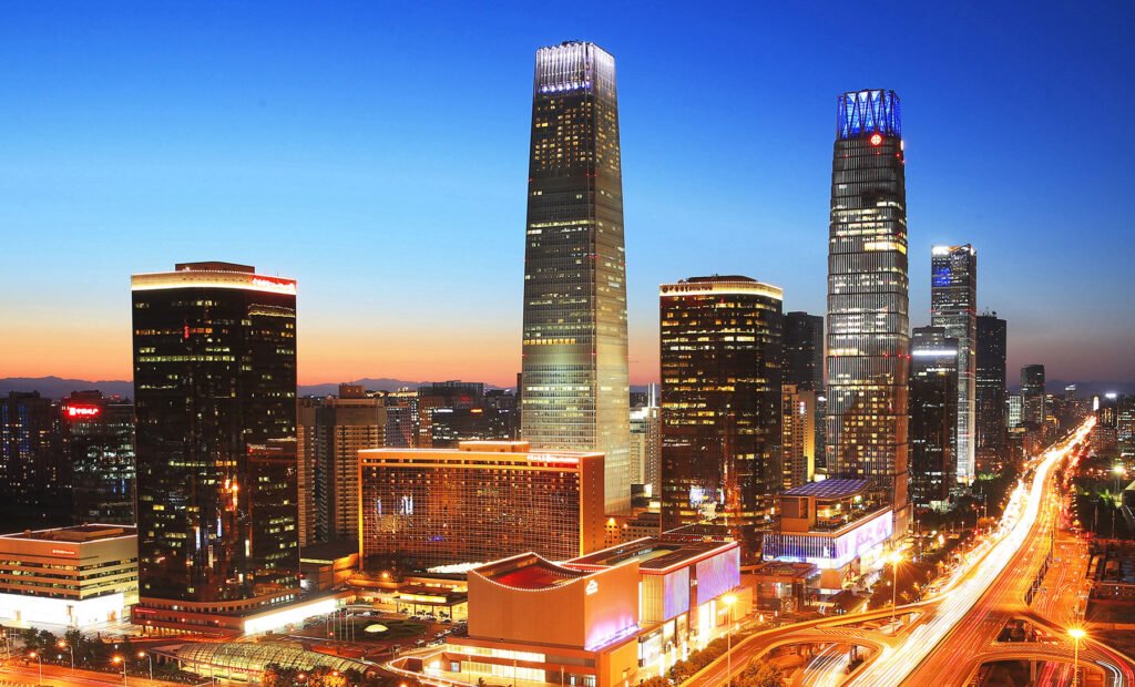 The Executive Centre – Serviced Office at China World Tower B (Level 38), Chaoyang, Beijing, China – Jakarta,-,Indonesia.,December,12,,2018:,Night,View,Of,Fwd