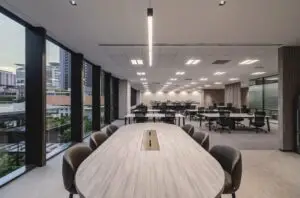 Collaboration and workstation area at Network Hub Suite 1 Guoco Midtown Singapore
