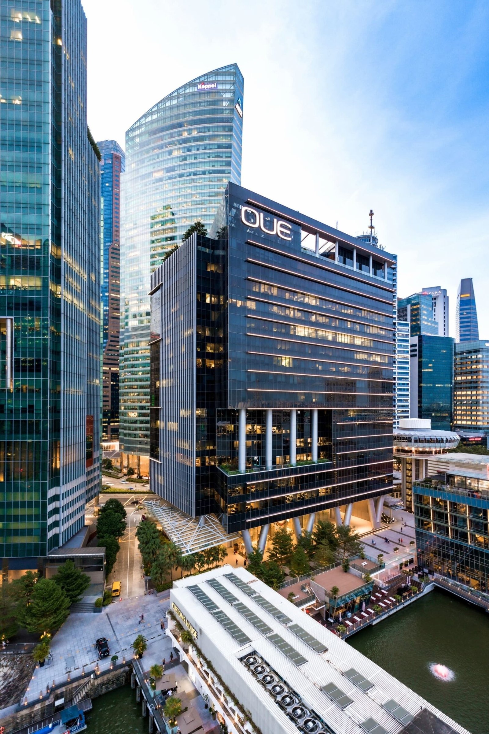 OUE Bayfront building exterior in Singapore
