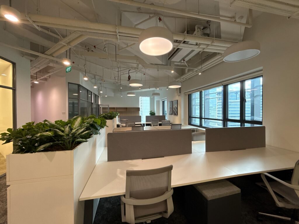 Plus @ Cecil Street – Plus @ 20 Cecil Street — furnished open-plan office with workstations and CBD views