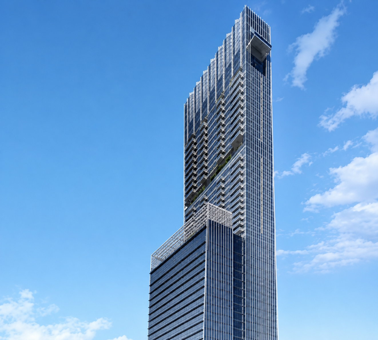 Guoco Tower exterior — Grade A office above Tanjong Pagar MRT, Singapore