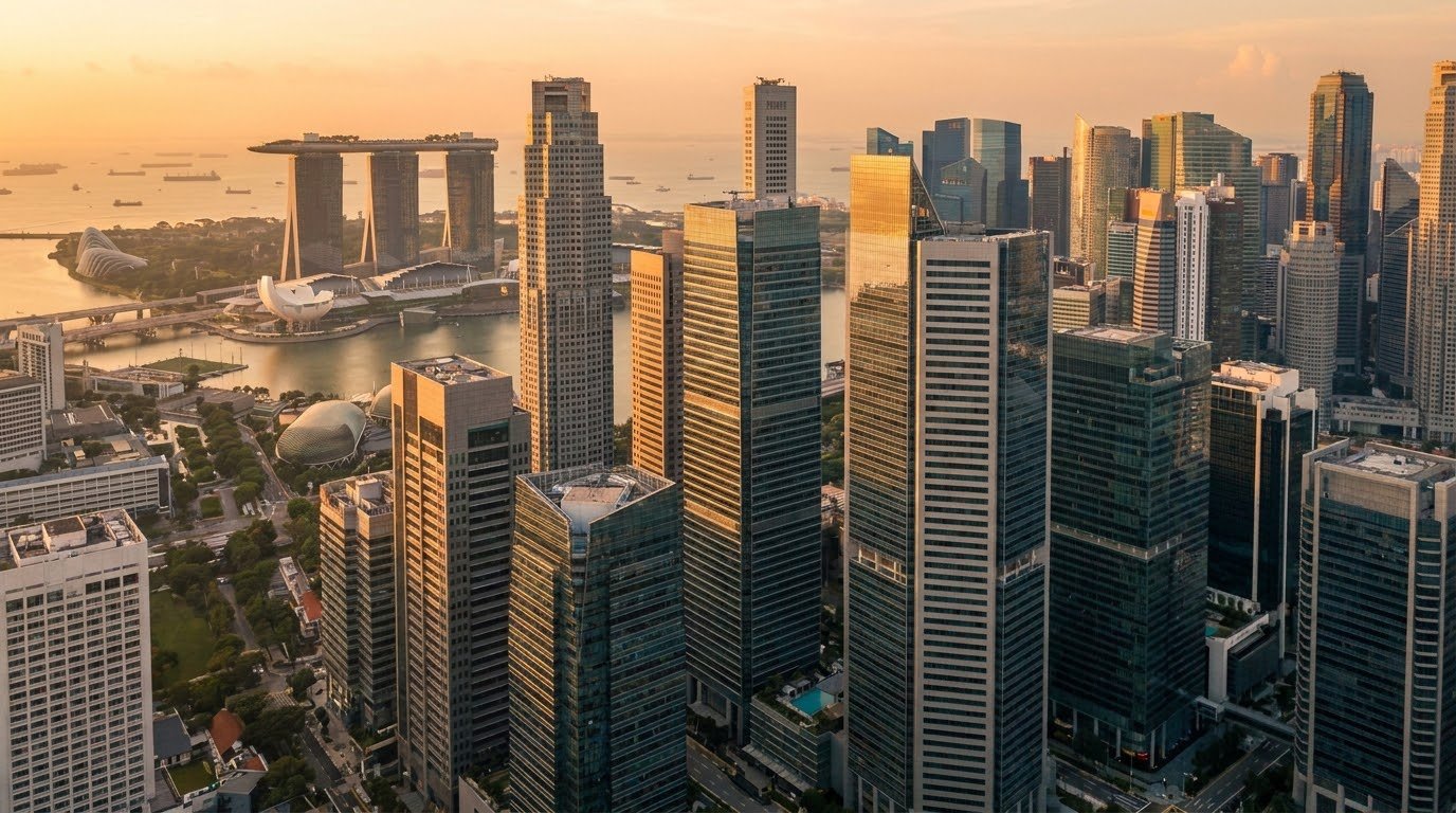 Raffles Place central business district skyline, Singapore