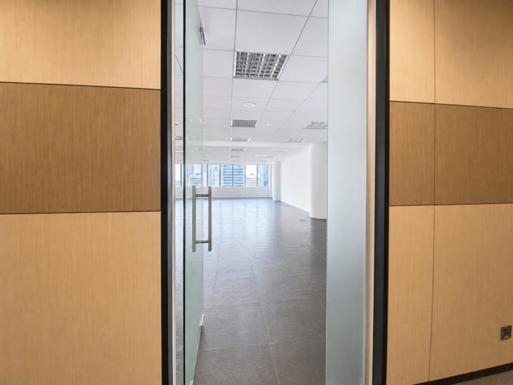 Shaw House Office for Rent | Singapore – shaw-house-07-glass-entry-to-vacant-office