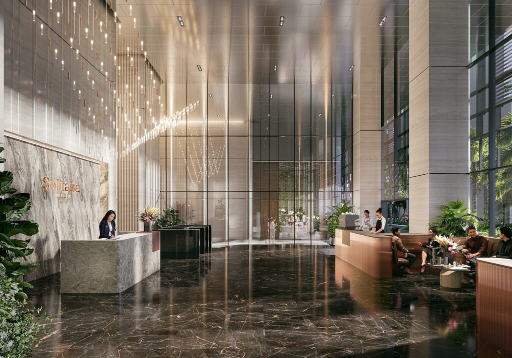 Solitaire on Cecil Office for Rent | Grade A Singapore – solitaire-on-cecil-grand-lobby-artists-impression