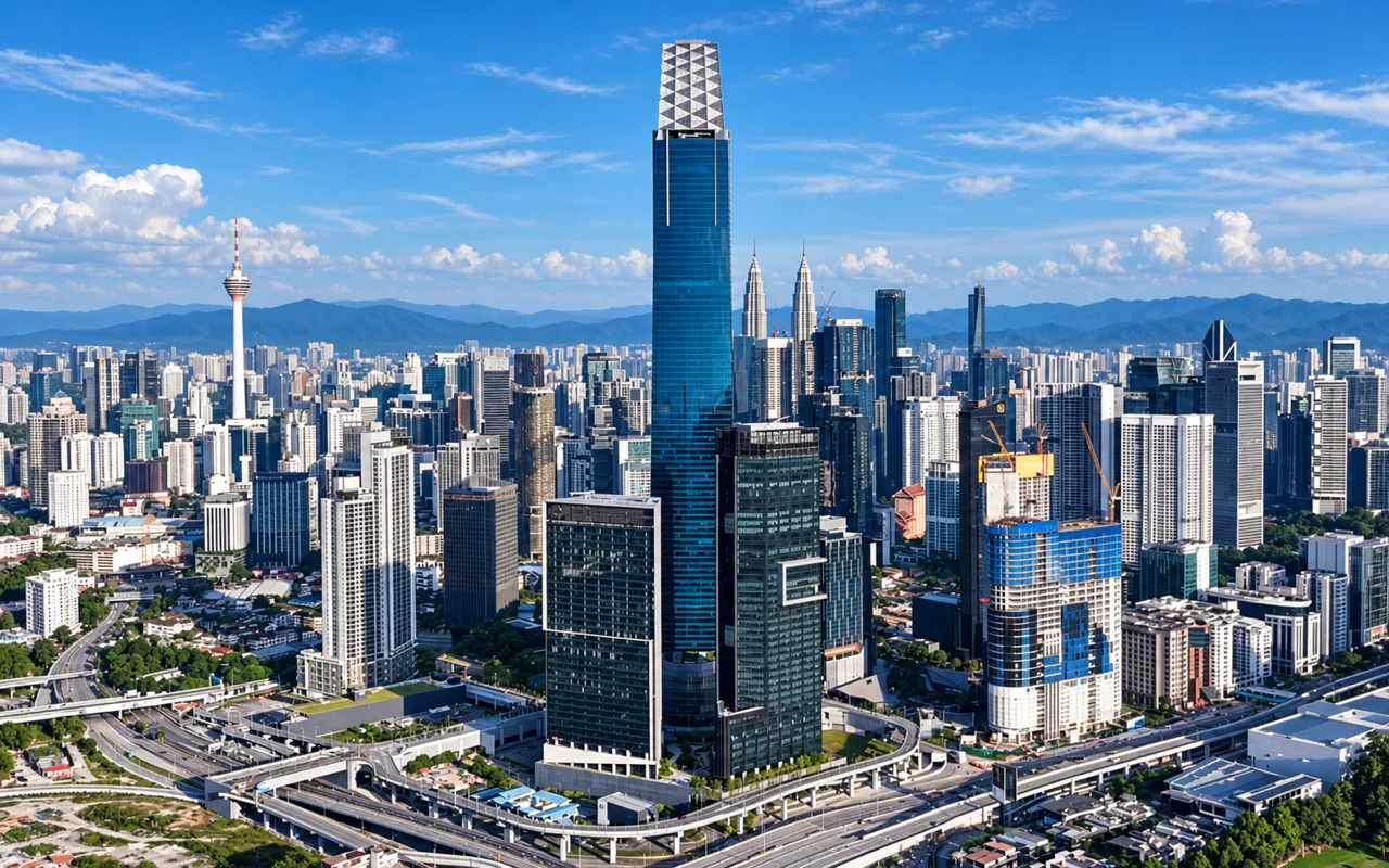 Tun Razak Exchange skyline in Kuala Lumpur